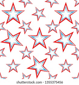 Star Shape Icon Seamless Pattern Vector Art Illustration