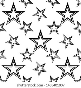 Star Shape Icon Seamless Pattern Vector Art Illustration