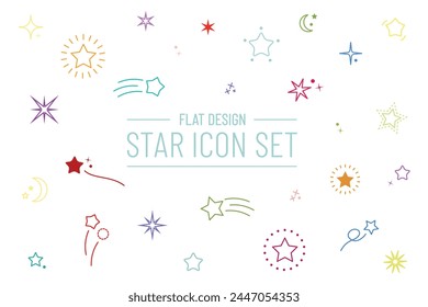 Star Shape Icon Set - Different Vector Illustrations Isolated On White Background