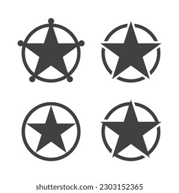 Star shape icon set isolated vector illustration on white background.
