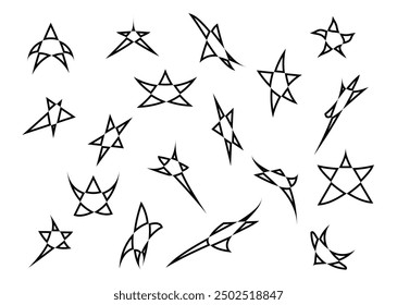 Star shape icon and symbol, twinkle, shining. Modern geometric elements