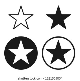 Star shape icon. Vector illustration image. Rating and review symbol with grunge texture. Decoration and advertising sign. Scratch tag and label. Black silhouette isolated on white background.