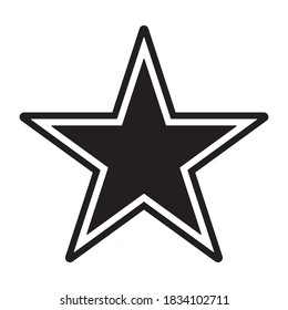 Star shape icon. Vector illustration image. Rating and review symbol. Decoration and advertising sign label. Silhouette isolated on white background.