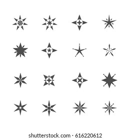 Star shape icons template for tattoo designs