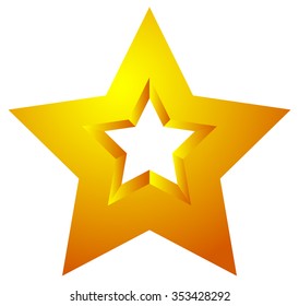 Star shape isolated on white. Vector illustration.