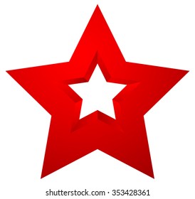 Star shape isolated on white. Vector illustration.