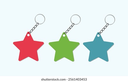 
Star shape key chain set vector design for use.