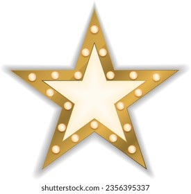 Star shape light bulb style. Retro glamour