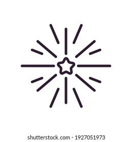 Star shape line style icon design, Night bedtime sky space nature science celestial galaxy and astrology theme Vector illustration