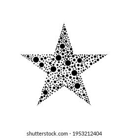 Star Shape made from Polka Dot or Circle Shape Composition for Logo, Art Illustration, Website, Apps, or Graphic Design Element. Vector Illustration