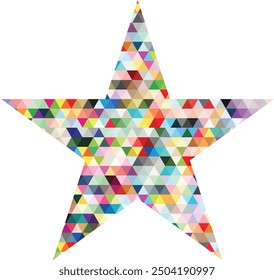 star shape with many triangle colors inside, star vector illustration.