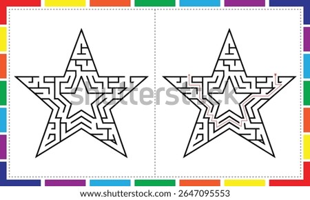 Star Shape Maze Fun for Kids, Twinkling Star Mazes for Young Minds, Star Maze Adventures for Kids