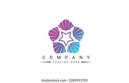 star shape modern simple logo design
