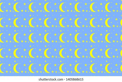 Star shape and moon,pattern seamless