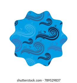 star shape with nature blue waves background