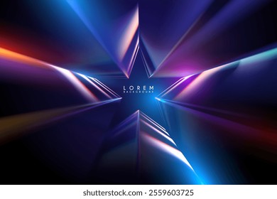 Star shape neon light motion effect