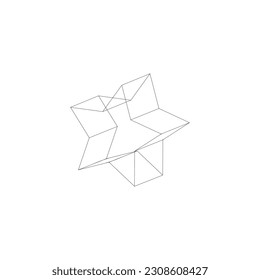 star shape object line art with white background 