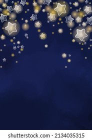 Star shape party light frame vector for decoration on night party, winter seasonal and Christmas holiday event.