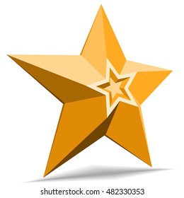 Star shape in  polygonal style on white background.