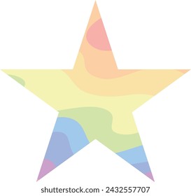 forma de la estrella con el color del arco iris dentro. ilustración vectorial de la estrella.