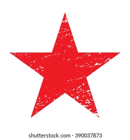 Star shape. Rubber Stamp with red color have porous and rough isolated on white background. For make a mark or design your product using a stamp or seal. Easy to change color of Stamp.