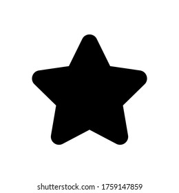star shape sign simple isolated on white, one star cute black color, 1 star icon black for clip art for element graphic, illustration star simple shape for rating vote symbol, vector