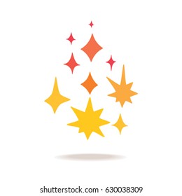 Star shape. Sparkle stars symbol on white background. Vector template.