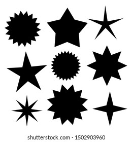 Star Shape Starburst Icon Pattern Set Stock Vector (Royalty Free ...