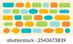 Star shape stickers. Vector icon frame elements set. Rounded form label design graphics. Retro bubble badges, logo bg. Y2K pop art vintage color wiggly icon pack. Abstract geometric shapes, patches