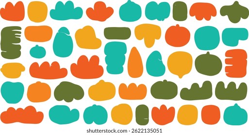 Star shape stickers. Vector icon frame elements set. Rounded form label design graphics.