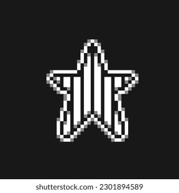 star shape with strip color in pixel art style