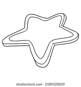 star shape sugar cookies illustration hand drawn outline vector
