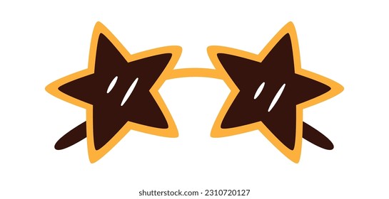 Star Shape Sunglasses Vector Illustration