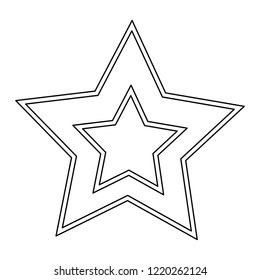 Star shape symbol black and white