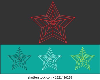Star shape symbol icon vector illustration graphic design.united states of america emblem,with star shape national theme Vector illustration.Star icon in outline style isolated black background.