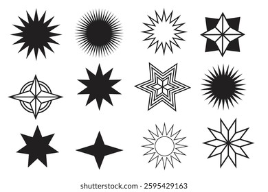star shape variations for vector illustration ornaments