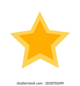 Star shape vector illustration abstract design symbol. Gold sign star shape award rating element. Golden decoration isolated white button. Best rate icon simple border sign. Website review