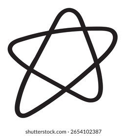 Star shape. Vector outline icon. Graphic design. Simple illustration on white background.