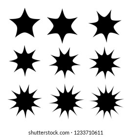 Star shape vector set on white background. BOOM!