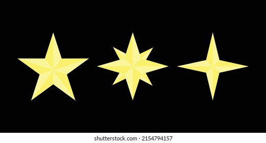 Star shape vector template on black background