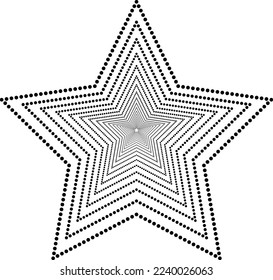 Star Shaped Black and white geometrical concentrated light pattern illustration backdrop dot art (vector illustration) stock design