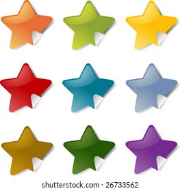 Star shaped blank sticker icon set illustration