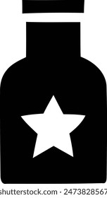 Star shaped bottle icon minimalist