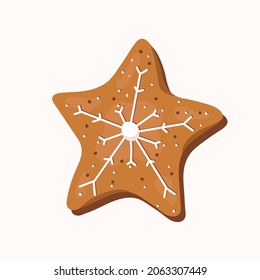 star shaped christmas gingerbread  vector illustration