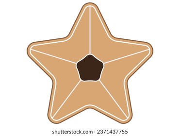 Star shaped cookie icon with chocolate.