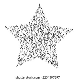  star shaped crowd, 4 shades of grey for easy recoloring