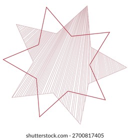 Star shaped design in red colour