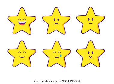 star shaped emoticon set visual design