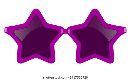 Gafas de fiesta lujosas con forma de estrella, dibujos vectoriales aislados en fondo blanco