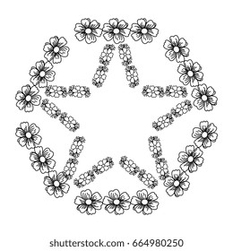 Star shaped floral frame